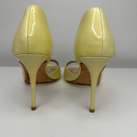 Jean-Michel Cazabat Yellow Olina Open-Toe D'Orsay Leather Stiletto Heel 38 7.5 - Picture 5 of 10
